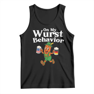 Oktoberfest On My Wurst Behavior Tank Top Beer German American Flag Oktoberfest