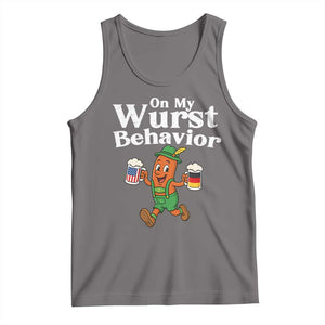 Oktoberfest On My Wurst Behavior Tank Top Beer German American Flag Oktoberfest