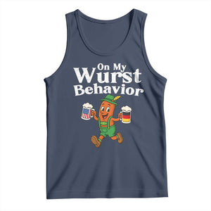 Oktoberfest On My Wurst Behavior Tank Top Beer German American Flag Oktoberfest