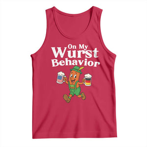 Oktoberfest On My Wurst Behavior Tank Top Beer German American Flag Oktoberfest