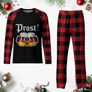 Vintage Oktoberfest Beer Drinking Prost German Festival Plaid Pajama Set