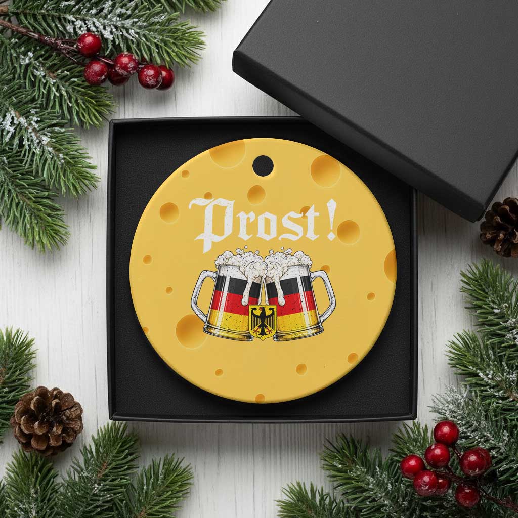 Vintage Oktoberfest Beer Drinking Prost German Festival Ceramic Ornament