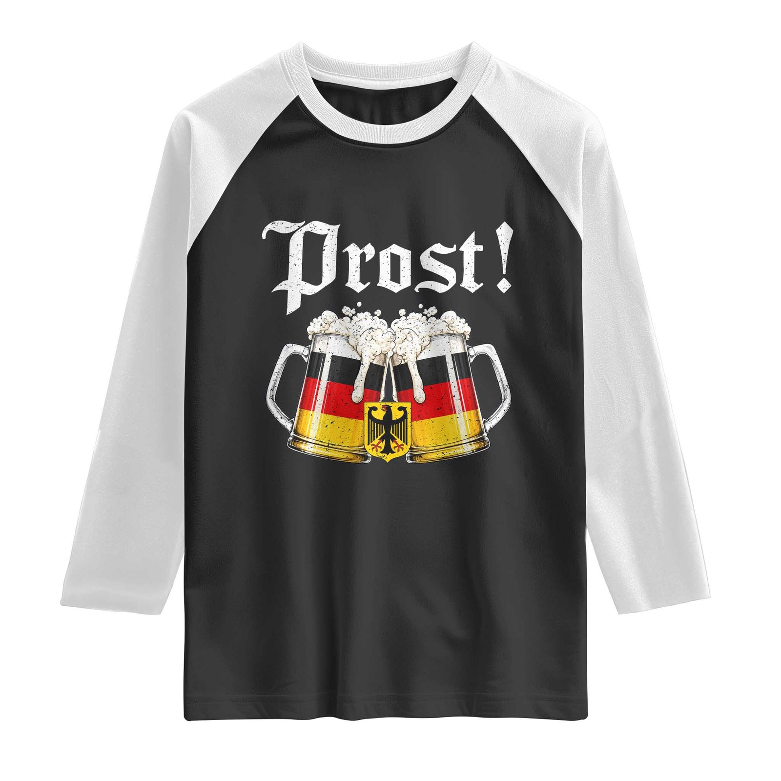 Vintage Oktoberfest Beer Drinking Prost German Festival Raglan Shirt