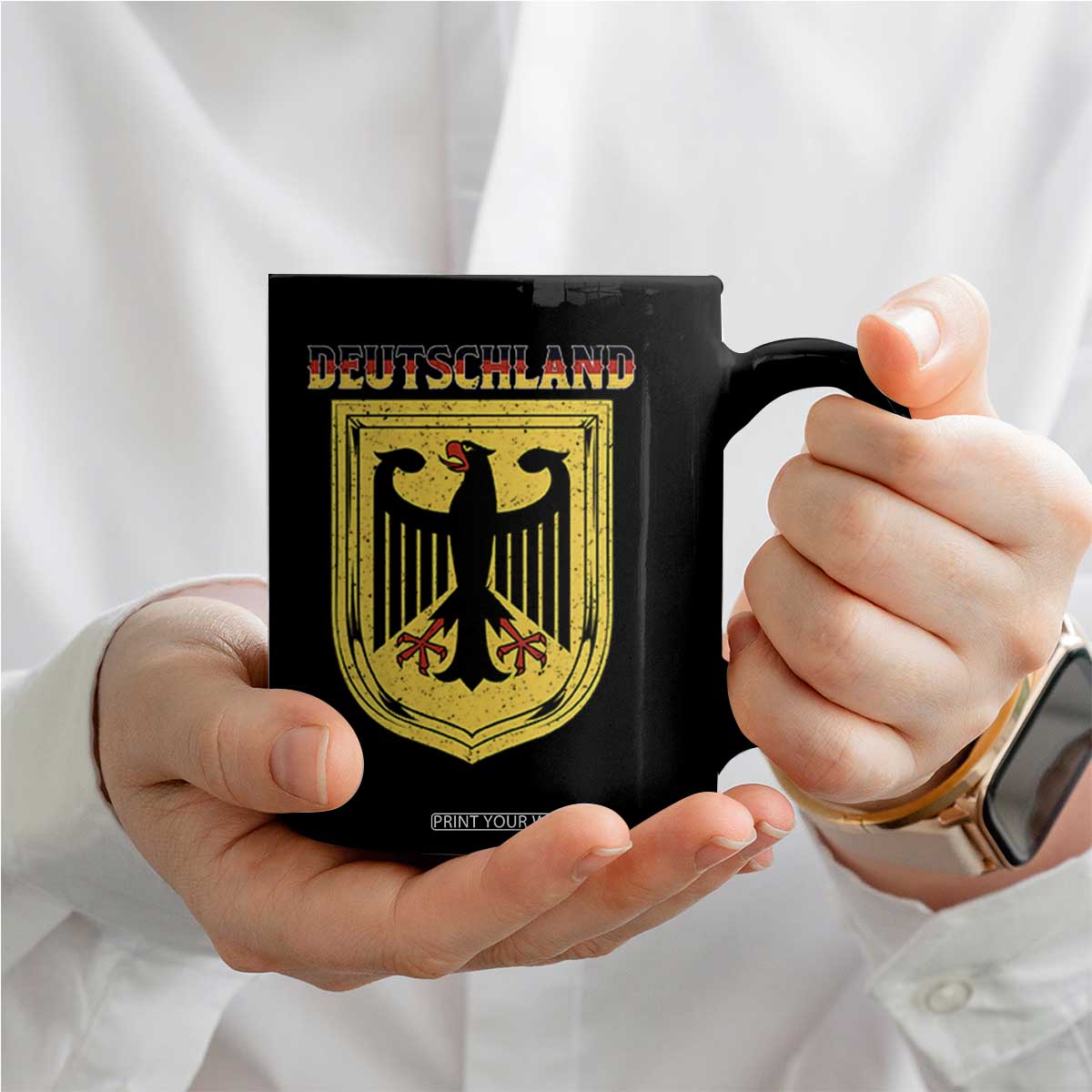 Deutschland Germany Eagle Federal Coat of Arms German Heritage Flag Coffee Mug