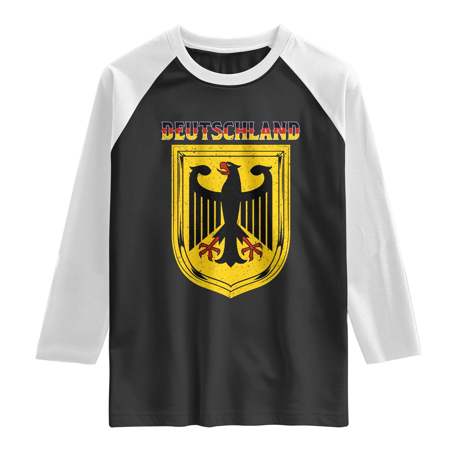 Deutschland Germany Eagle Federal Coat of Arms German Heritage Flag Raglan Shirt