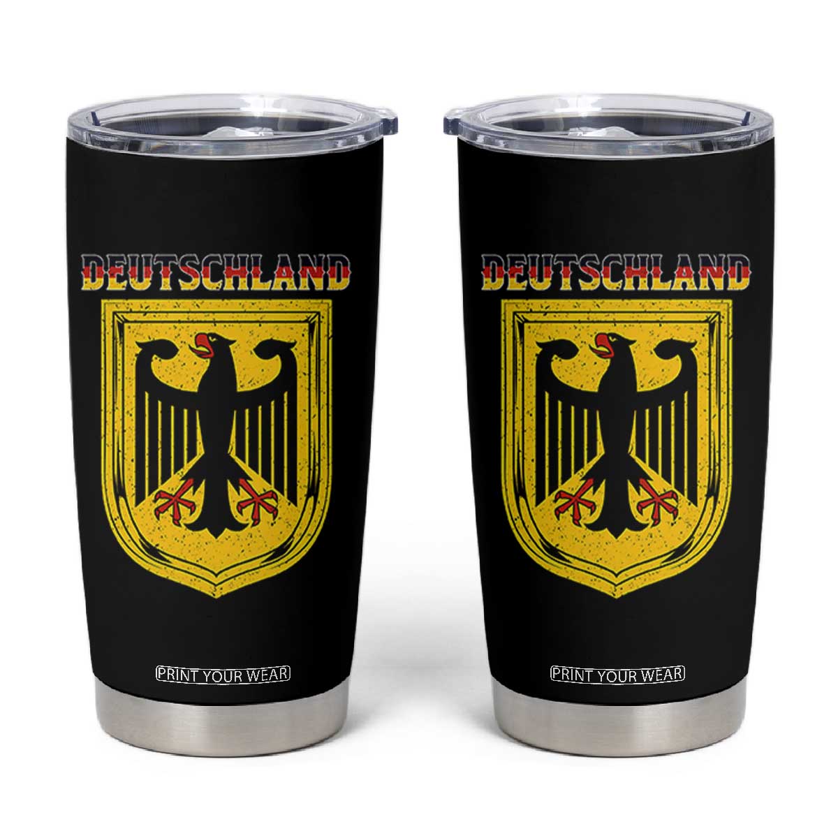 Deutschland Germany Eagle Federal Coat of Arms German Heritage Flag Tumbler Cup