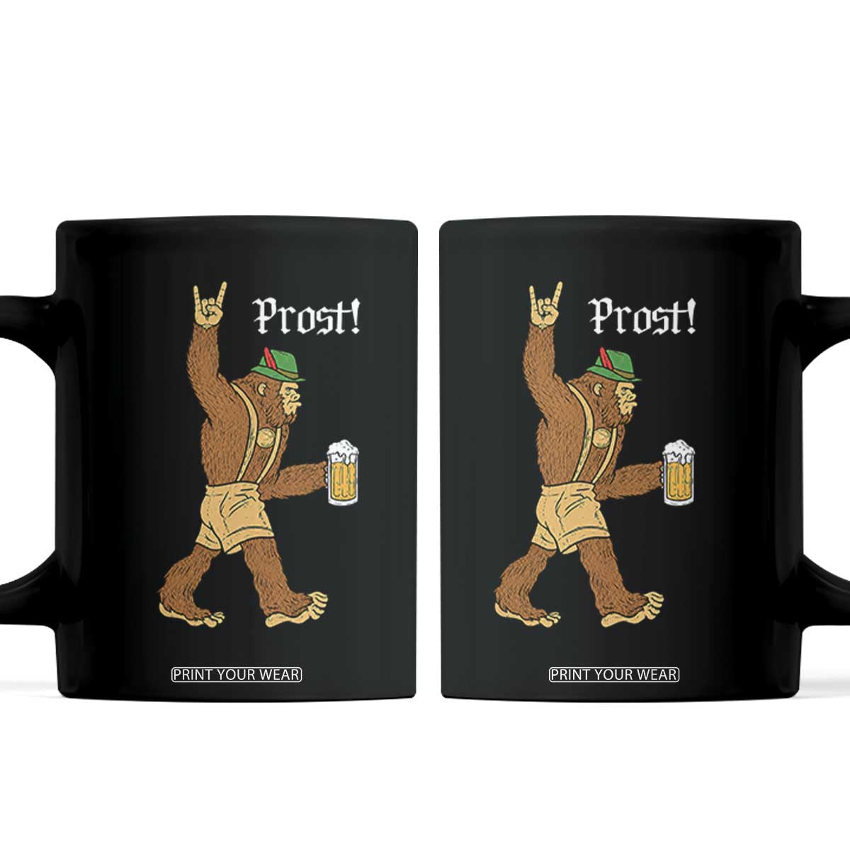 German Bigfoot Sasquatch Beer Lederhosen Coffee Mug Funny Oktoberfest Drinking Prost