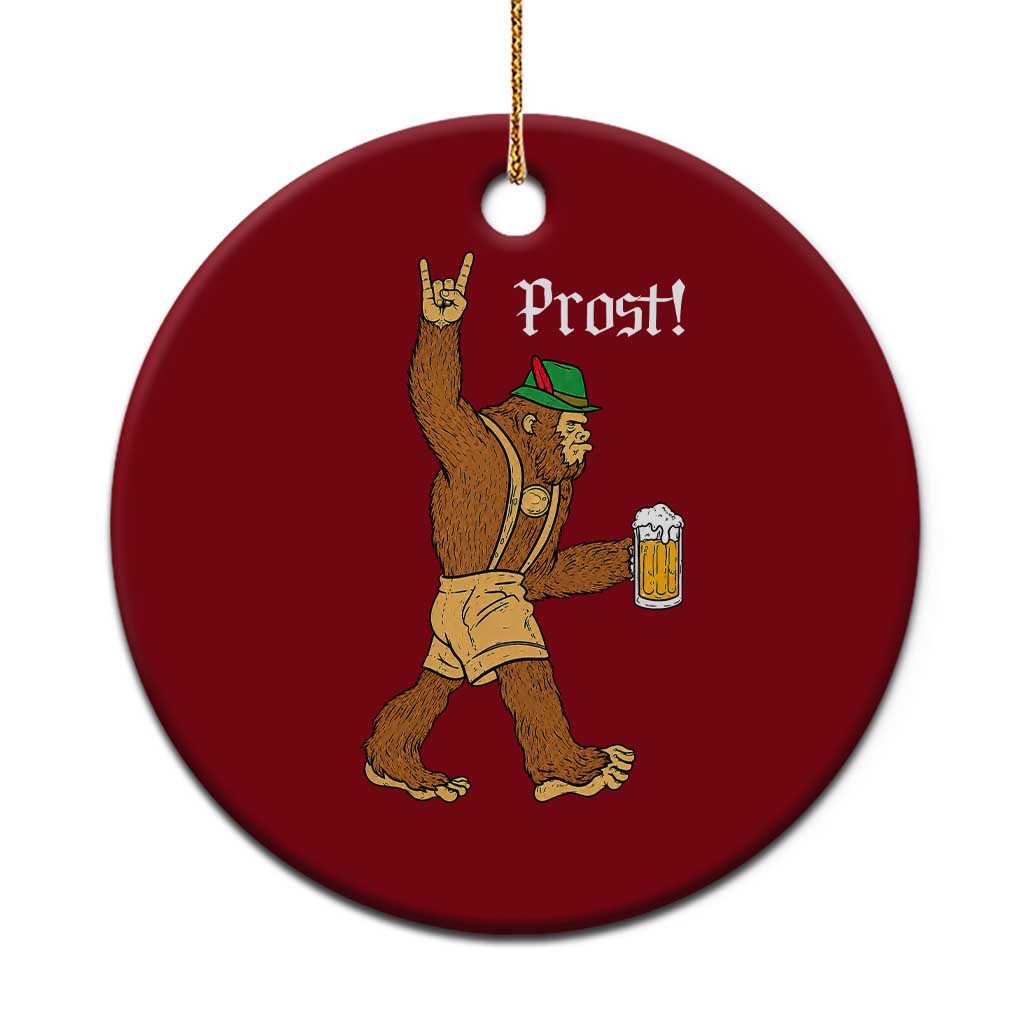 German Bigfoot Sasquatch Beer Lederhosen Ceramic Ornament Funny Oktoberfest Drinking Prost