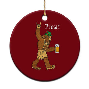 German Bigfoot Sasquatch Beer Lederhosen Ceramic Ornament Funny Oktoberfest Drinking Prost