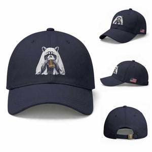 Funny Ghost Raccoon Drinking Beer Feral Halloween Baseball Cap