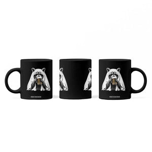 Funny Ghost Raccoon Drinking Beer Feral Halloween Coffee Mug