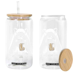 Funny Ghost Raccoon Drinking Beer Feral Halloween Glass Can