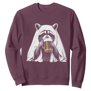Funny Ghost Raccoon Drinking Beer Feral Halloween Sweatshirt
