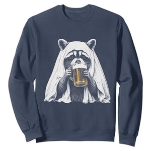 Funny Ghost Raccoon Drinking Beer Feral Halloween Sweatshirt