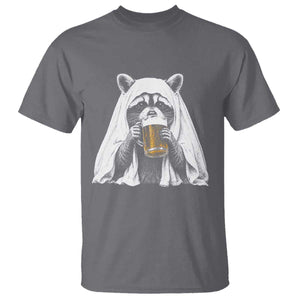 Funny Ghost Raccoon Drinking Beer Feral Halloween T Shirt