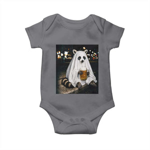 Funny Ghost Raccoon Drinking Beer Feral Halloween Gift Baby Onesie
