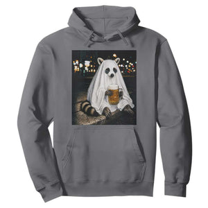 Funny Ghost Raccoon Drinking Beer Feral Halloween Gift Hoodie