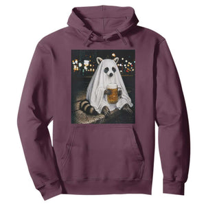 Funny Ghost Raccoon Drinking Beer Feral Halloween Gift Hoodie