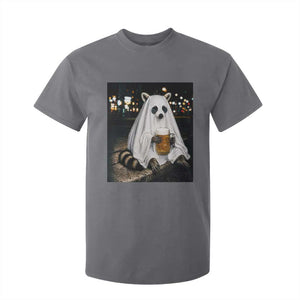 Funny Ghost Raccoon Drinking Beer Feral Halloween Gift T Shirt For Kid