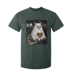 Funny Ghost Raccoon Drinking Beer Feral Halloween Gift T Shirt For Kid