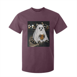 Funny Ghost Raccoon Drinking Beer Feral Halloween Gift T Shirt For Kid