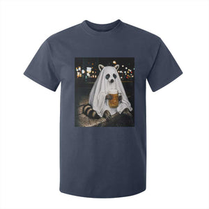 Funny Ghost Raccoon Drinking Beer Feral Halloween Gift T Shirt For Kid