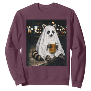 Funny Ghost Raccoon Drinking Beer Feral Halloween Gift Sweatshirt