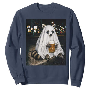 Funny Ghost Raccoon Drinking Beer Feral Halloween Gift Sweatshirt
