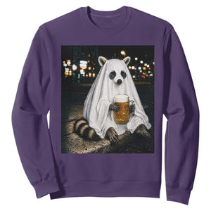 Funny Ghost Raccoon Drinking Beer Feral Halloween Gift Sweatshirt