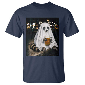 Funny Ghost Raccoon Drinking Beer Feral Halloween Gift T Shirt