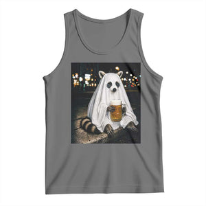 Funny Ghost Raccoon Drinking Beer Feral Halloween Gift Tank Top