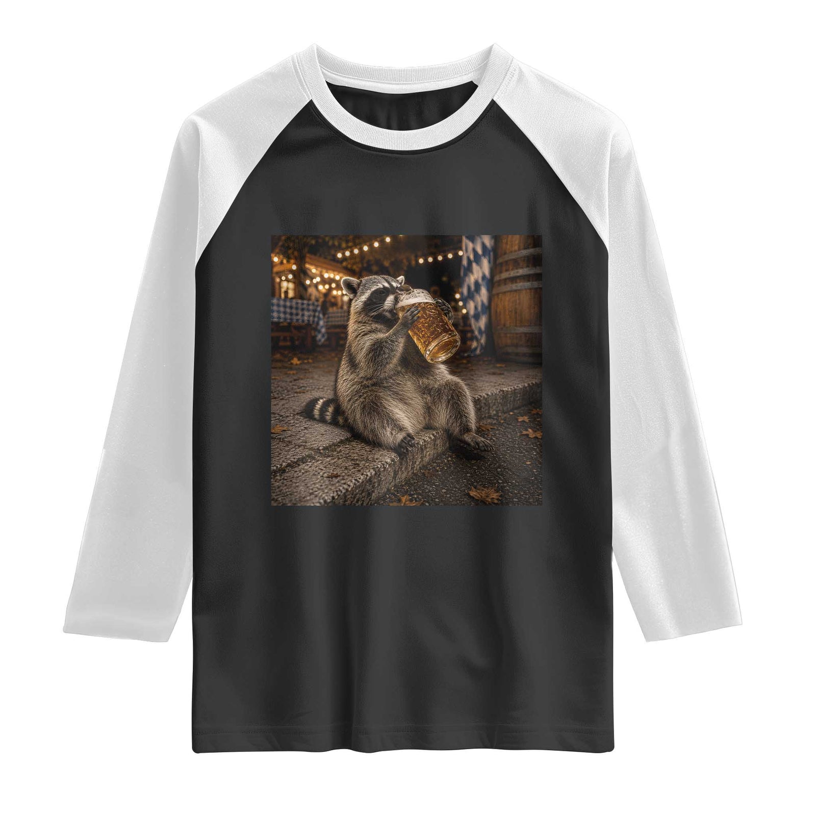 Oktoberfest Raccoon German Beer Festival Drinking Prost Beer Lover Raglan Shirt