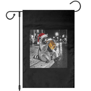 Christmas Raccoon Drinking Beer Trash Panda Feral Garden Flag