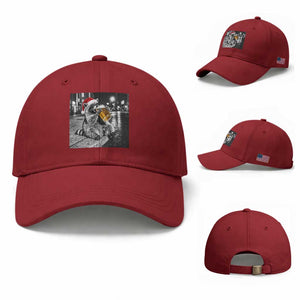 Christmas Raccoon Drinking Beer Trash Panda Feral Baseball Cap