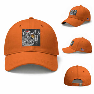 Christmas Raccoon Drinking Beer Trash Panda Feral Baseball Cap