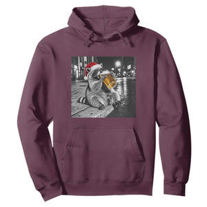Christmas Raccoon Drinking Beer Trash Panda Feral Hoodie