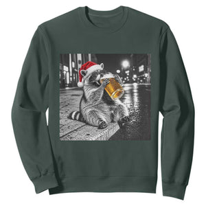Christmas Raccoon Drinking Beer Trash Panda Feral Sweatshirt
