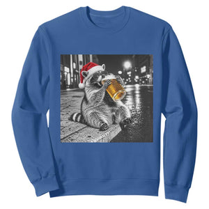 Christmas Raccoon Drinking Beer Trash Panda Feral Sweatshirt
