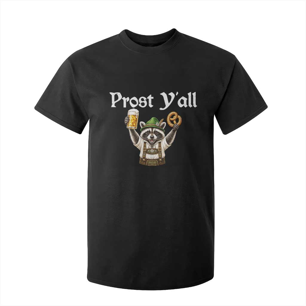 Oktoberfest Raccoon Prost Y'all T Shirt For Kid Funny German Beer Festival Pretzel