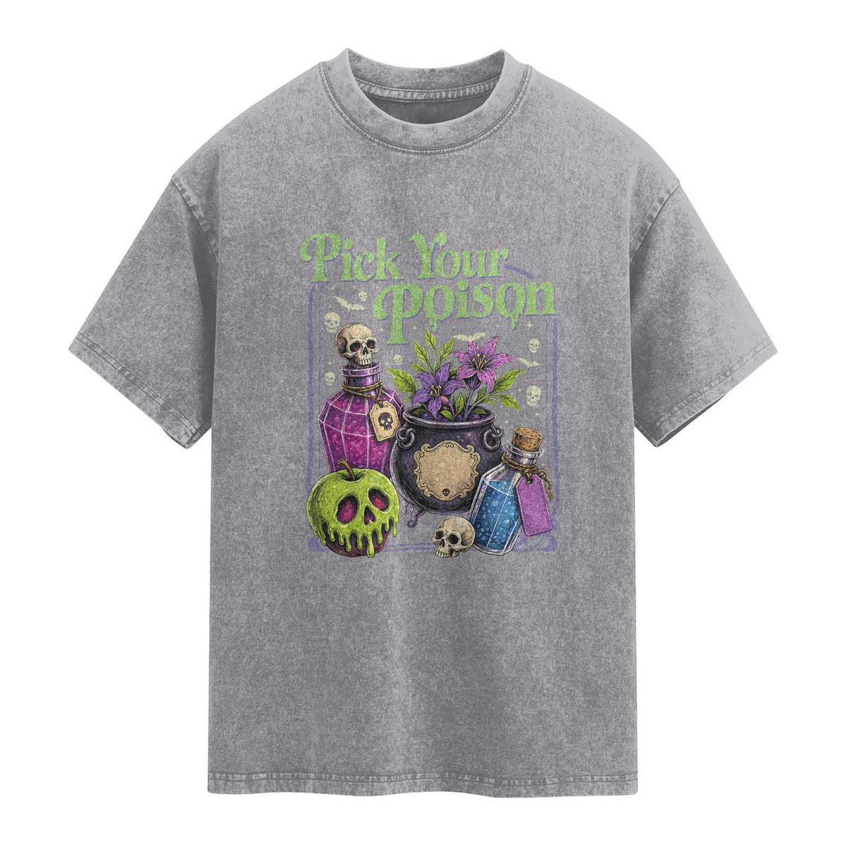 Pick Your Poison Washed Cotton T-Shirt Vintage Princess Halloween