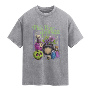 Pick Your Poison Washed Cotton T-Shirt Vintage Princess Halloween