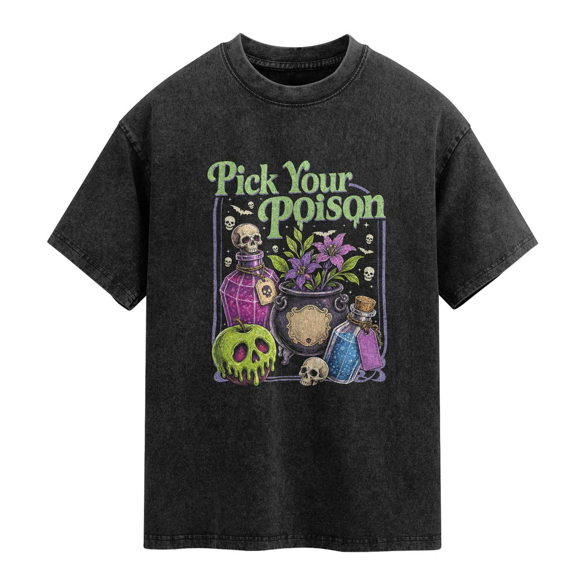Pick Your Poison Washed Cotton T-Shirt Vintage Princess Halloween