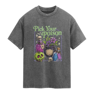 Pick Your Poison Washed Cotton T-Shirt Vintage Princess Halloween