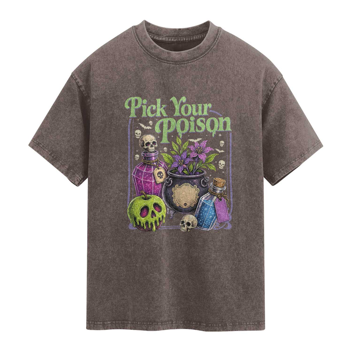 Pick Your Poison Washed Cotton T-Shirt Vintage Princess Halloween