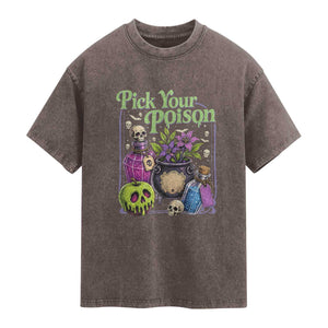 Pick Your Poison Washed Cotton T-Shirt Vintage Princess Halloween