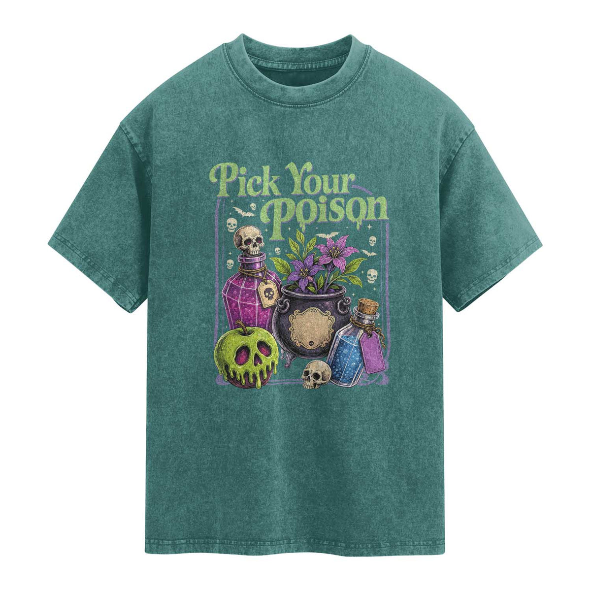 Pick Your Poison Washed Cotton T-Shirt Vintage Princess Halloween
