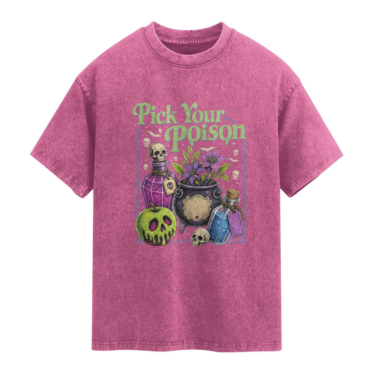 Pick Your Poison Washed Cotton T-Shirt Vintage Princess Halloween
