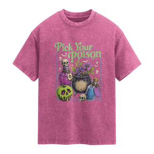 Pick Your Poison Washed Cotton T-Shirt Vintage Princess Halloween