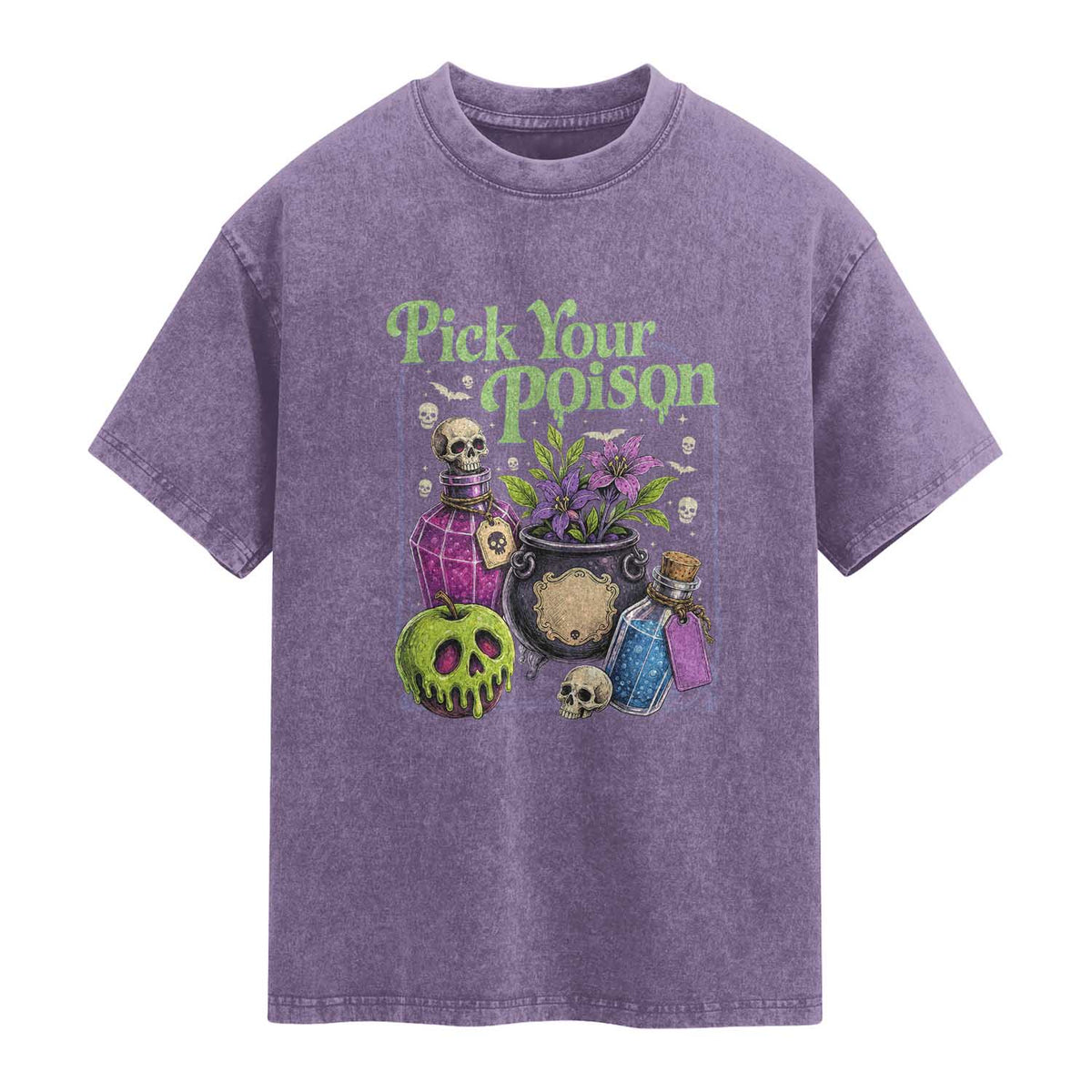 Pick Your Poison Washed Cotton T-Shirt Vintage Princess Halloween