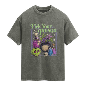 Pick Your Poison Washed Cotton T-Shirt Vintage Princess Halloween